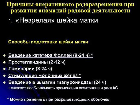 Способы решения проблемы без родовой деятельности