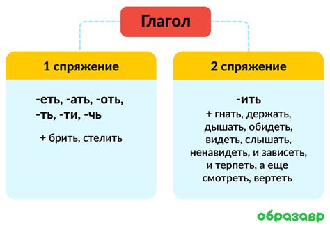 Спряжение глагола: примеры и объяснение