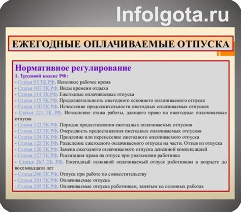 Сроки и даты отпуска по трудовому кодексу РФ