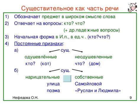 Существительное как основной тип речи