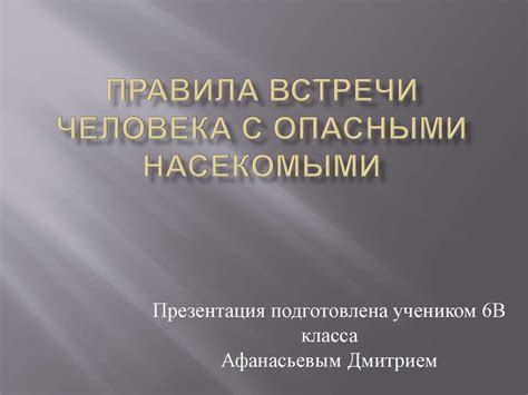 Тема 1: Смысл ночных видений, связанных с опасными насекомыми