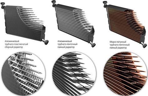 Типы материалов радиатора 500 100