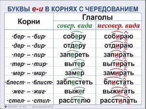 Употребление корней с чередованием гласных