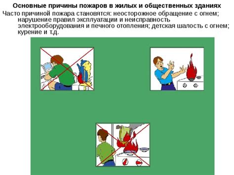 Физические причины, связанные с огнем, воздухом и предметами эксплуатации