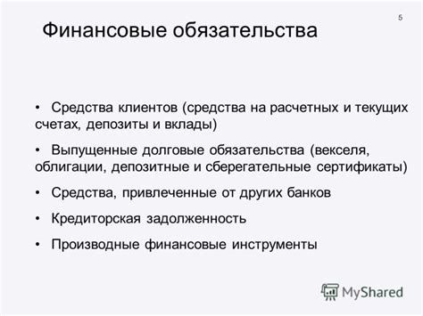 Финансовые обязательства