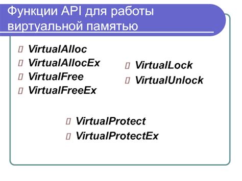 Функции виртуальной памяти