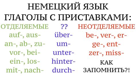 Что значат немецкие приставки: основные значения и примеры