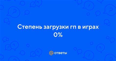 Что такое степень загрузки ГП