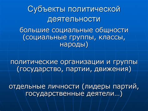  Важность политической деятельности для развития экономики 