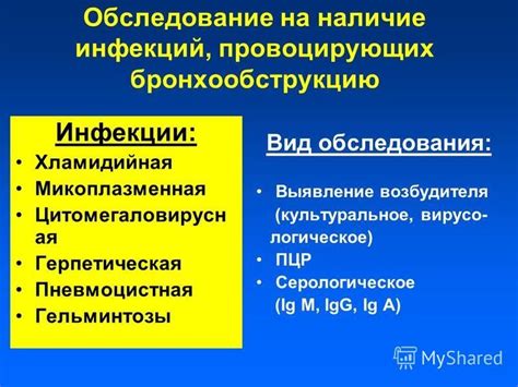  Наличие инфекций 